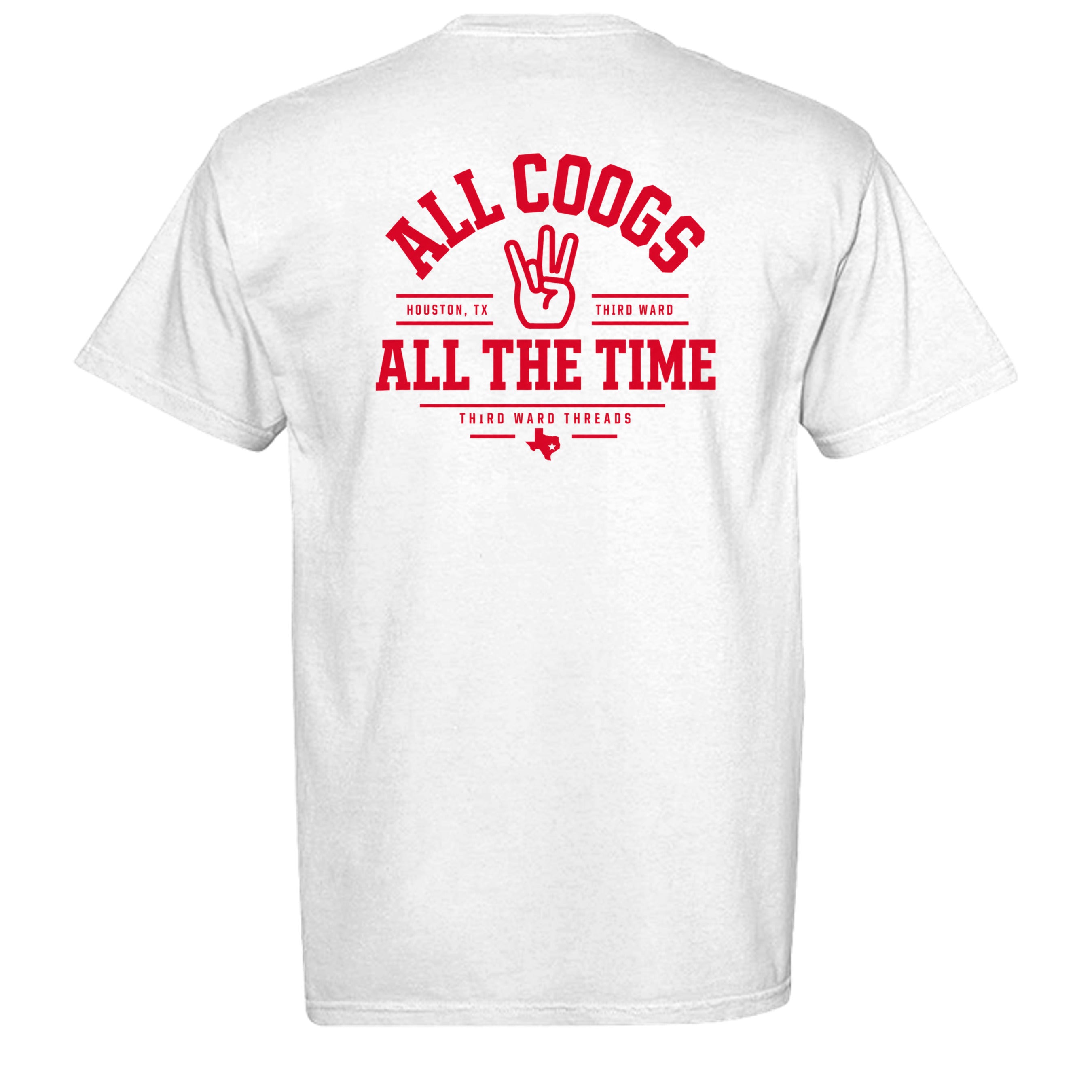 All Coogs Classic Tee in White, back view - Houston Cougars Coogs gear