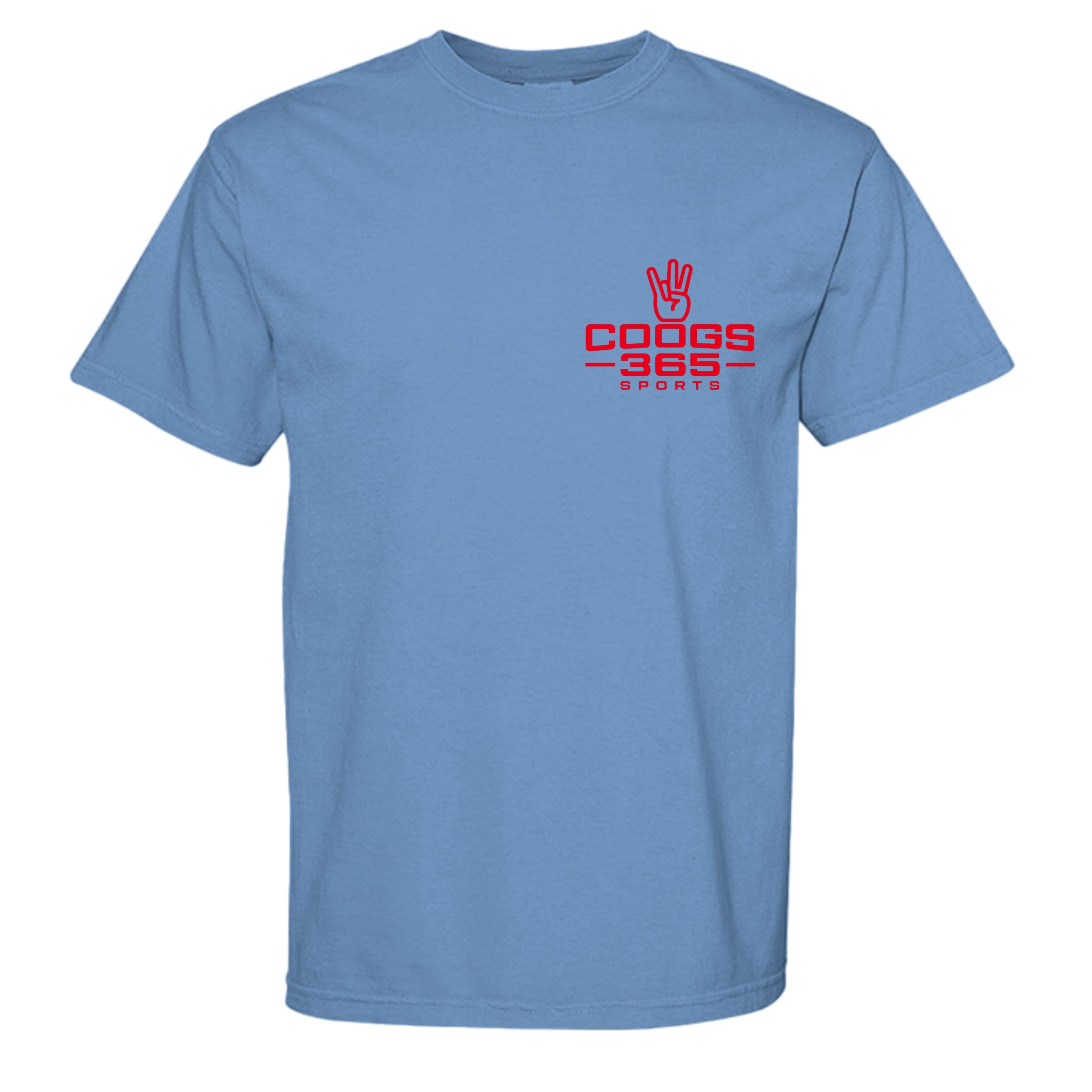 All Coogs Classic Tee in Flo Blue, front view - Houston Cougars Coogs gear
