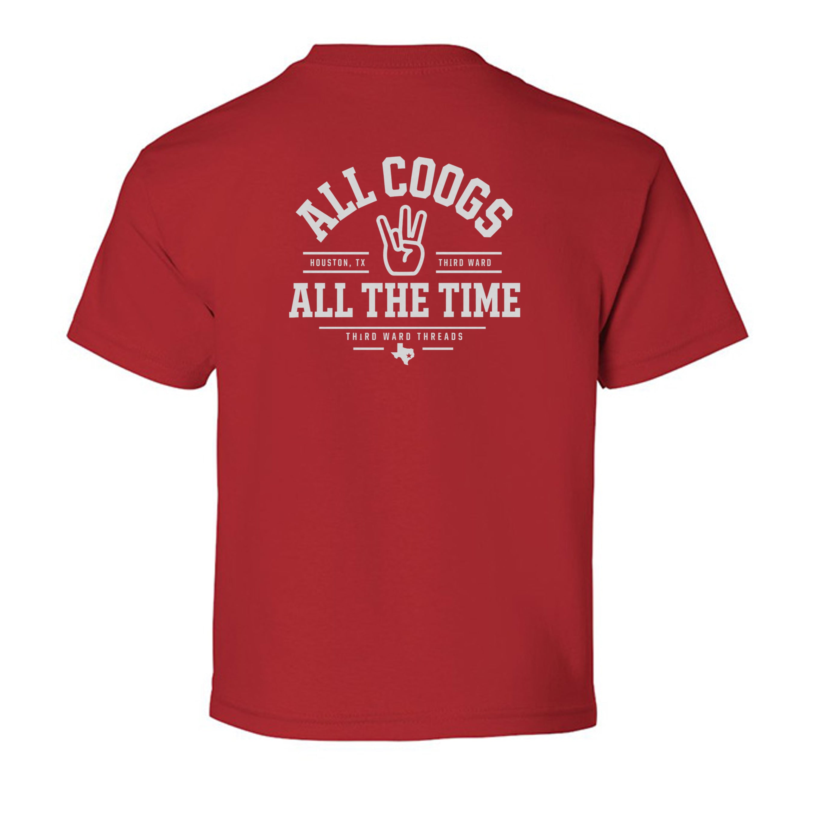 All Coogs 365 Youth in Red, back view - Houston Cougars Coogs gear