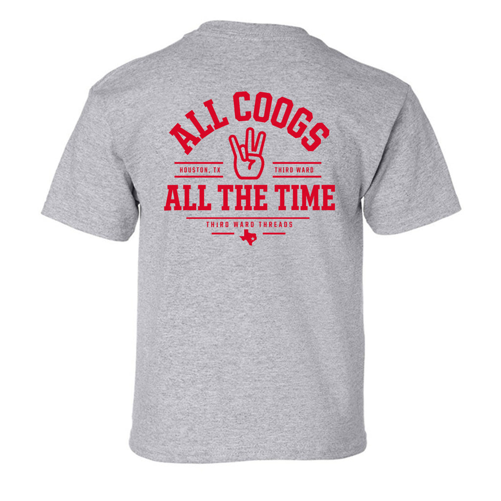 All Coogs Youth in Sport Grey, back view - Houston Cougars Coogs gear