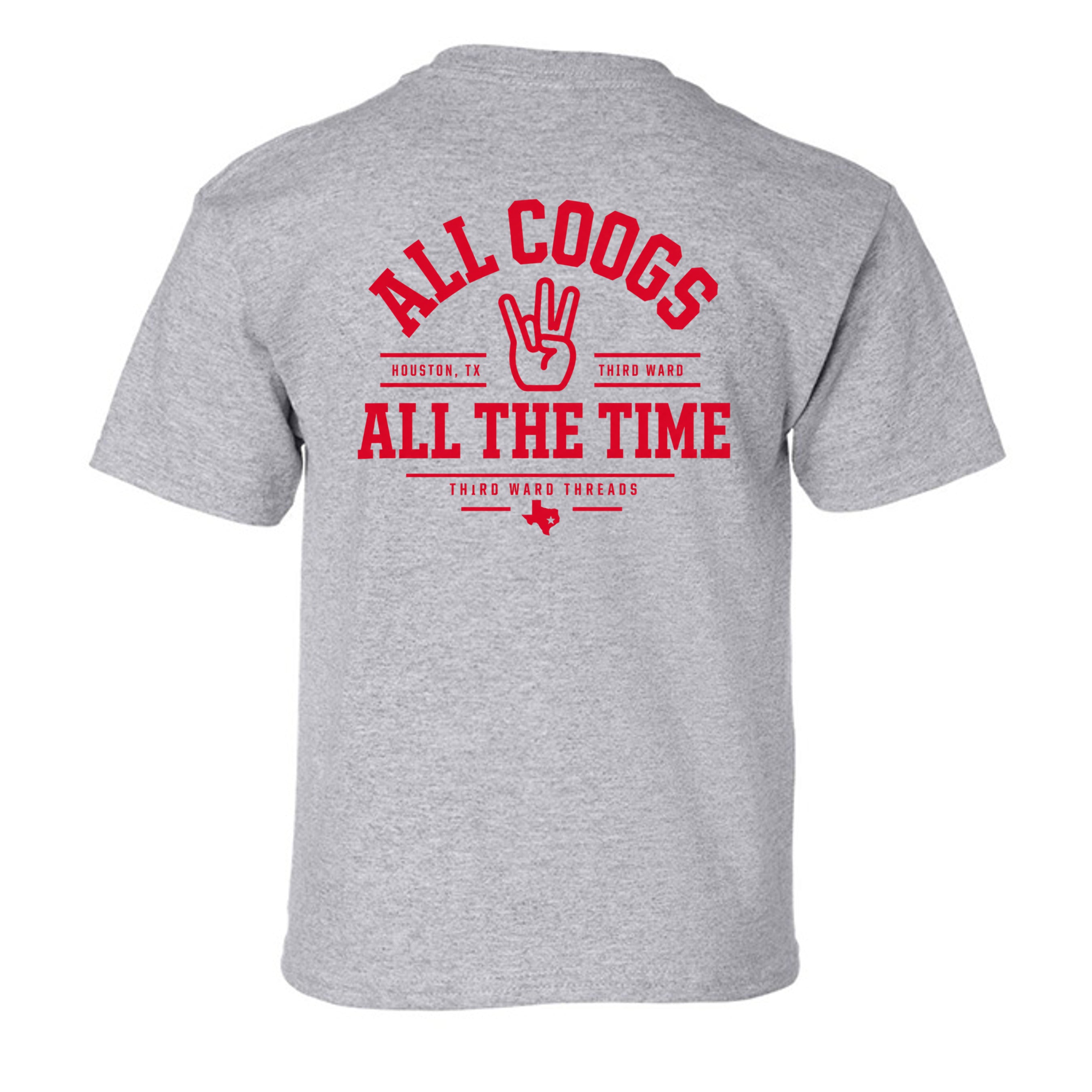 All Coogs Youth in Sport Grey, back view - Houston Cougars Coogs gear