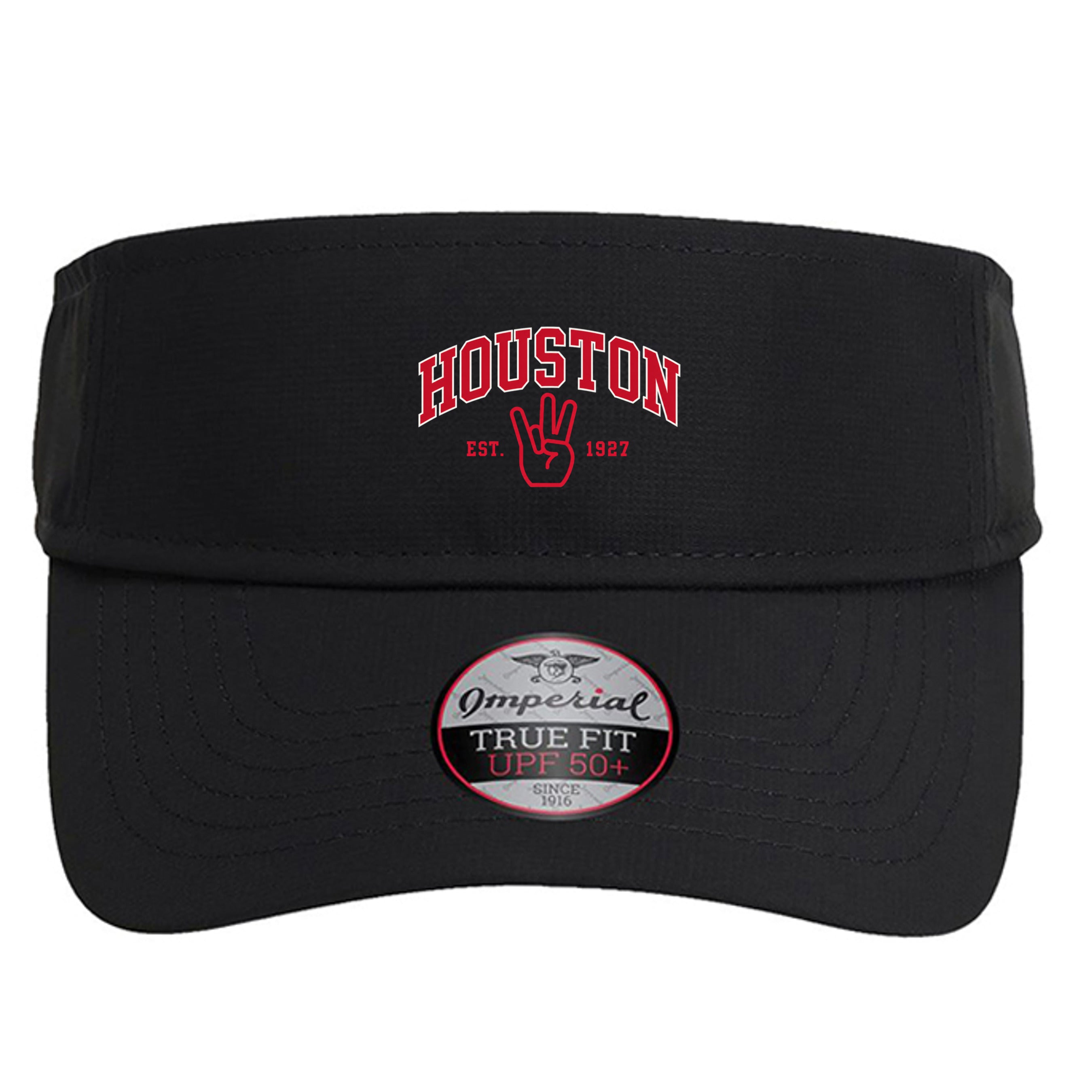 Houston Classic Visor in Black, front view - Houston Cougars Coogs gear