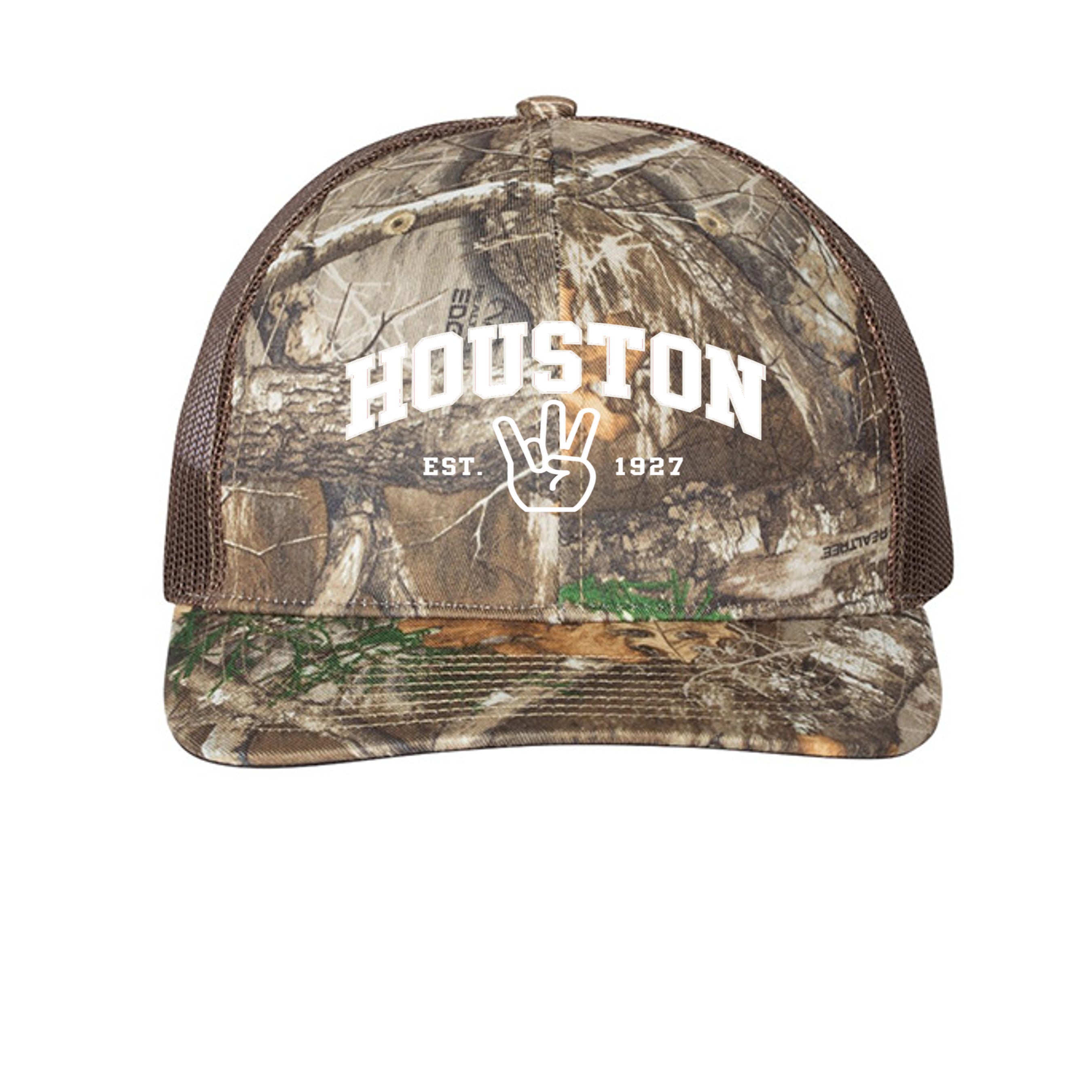 Camo Classic Houston in Realtree Edge/ Brown, front view - Houston Cougars Coogs gear