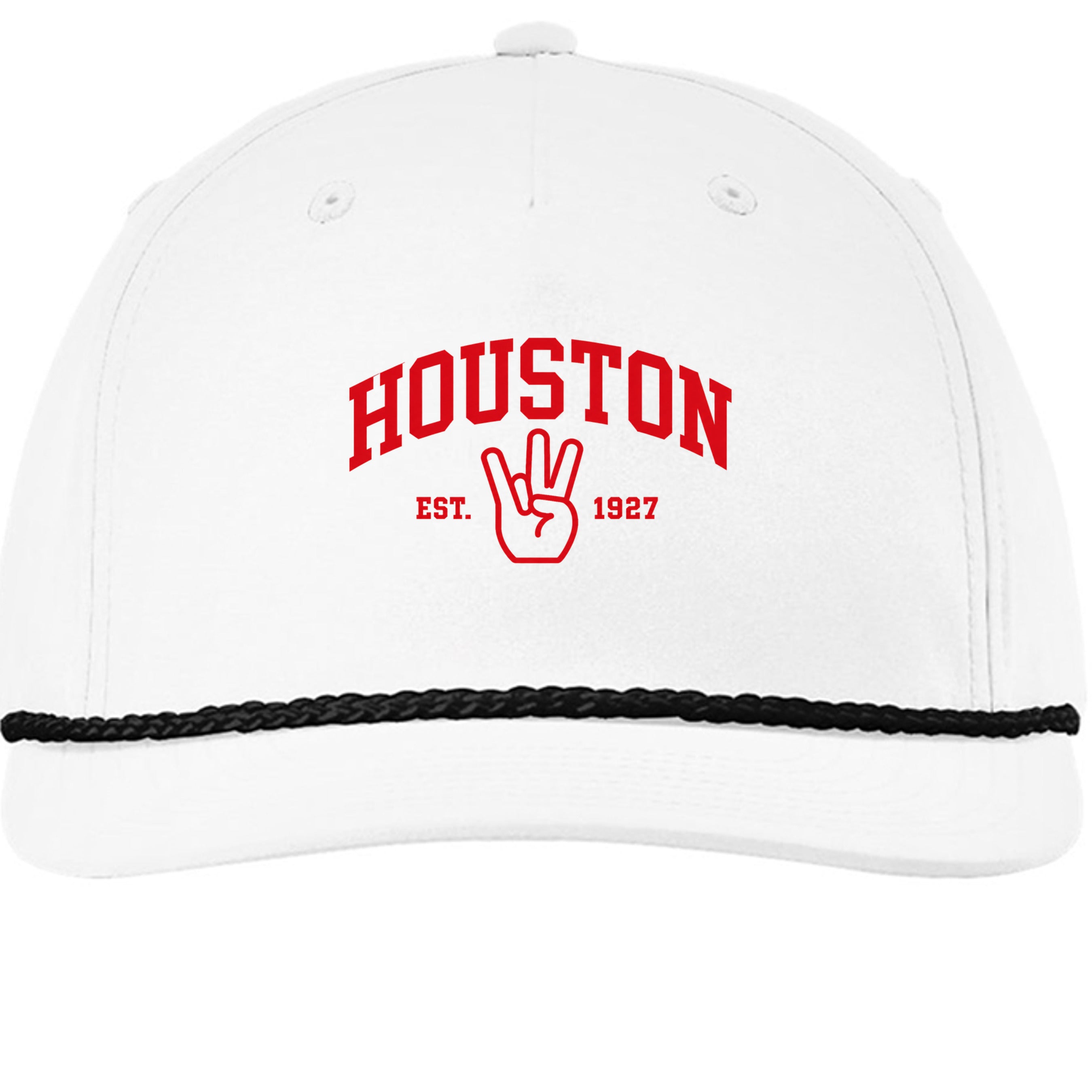 Coogs Classic Rope in White/ Black, front view - Houston Cougars Coogs gear
