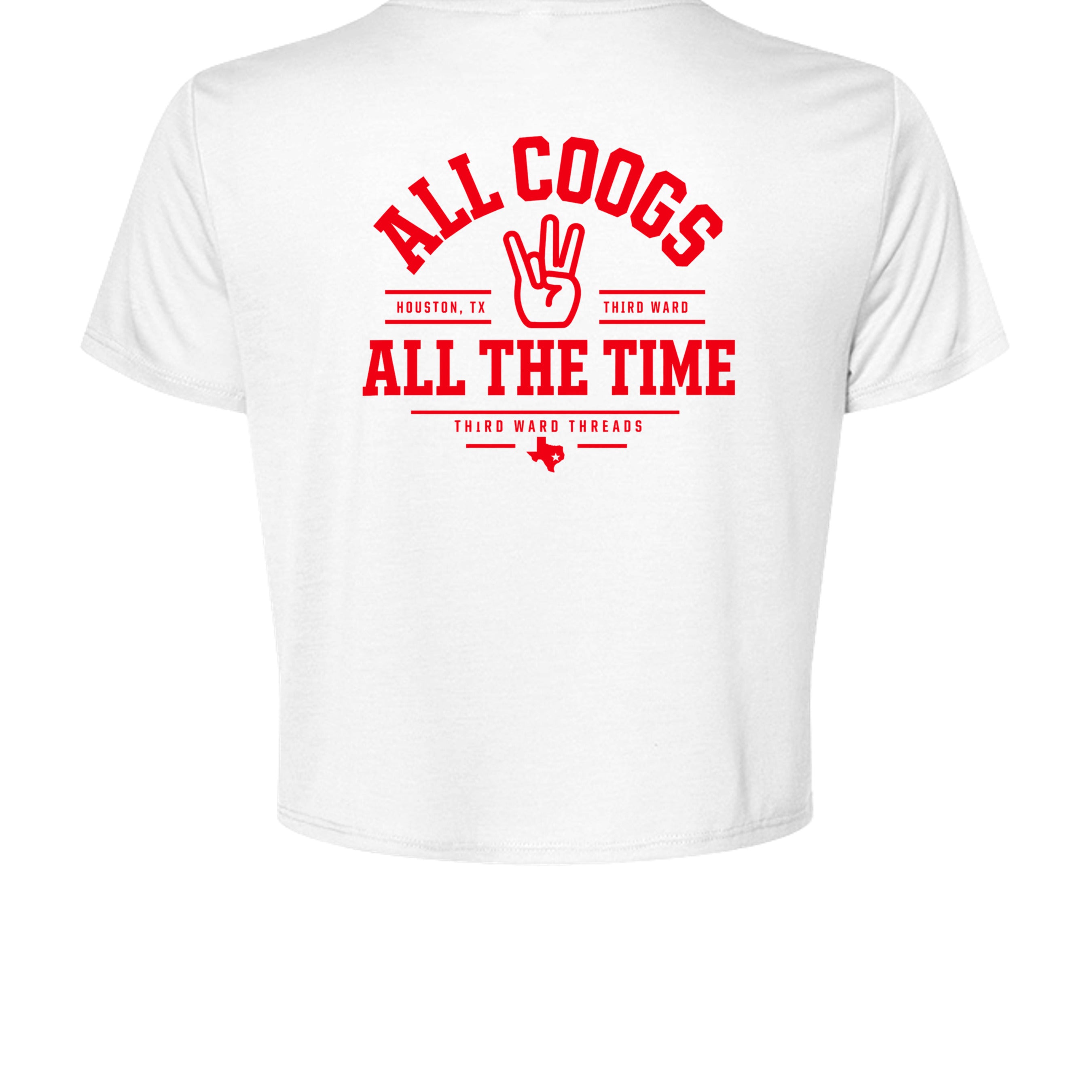 Coogs 365 Crop in White, back view - Houston Cougars Coogs gear