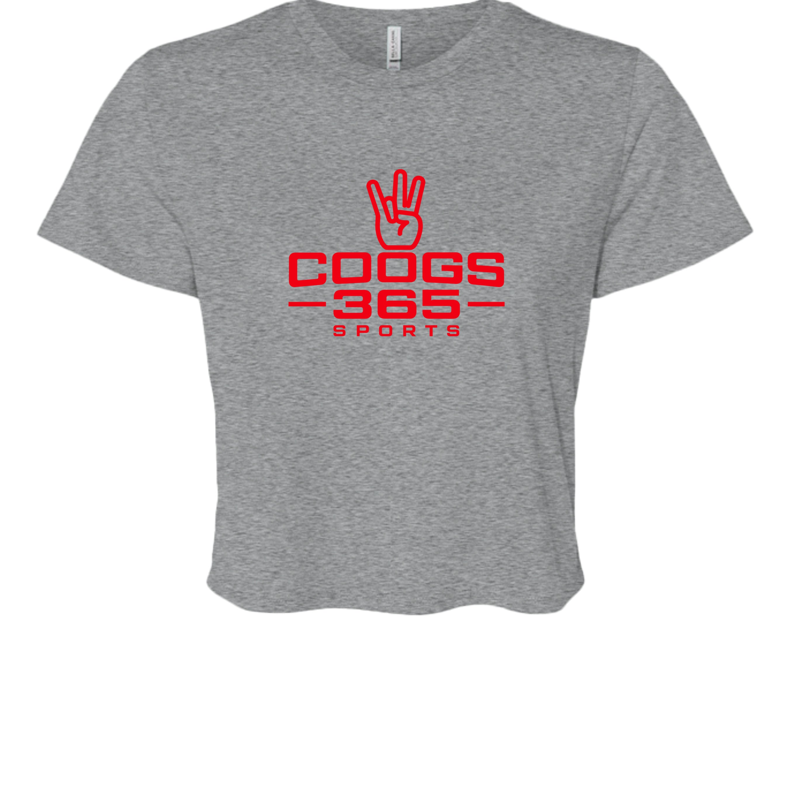 Coogs 365 Crop in Athletic Heather, front view - Houston Cougars Coogs gear
