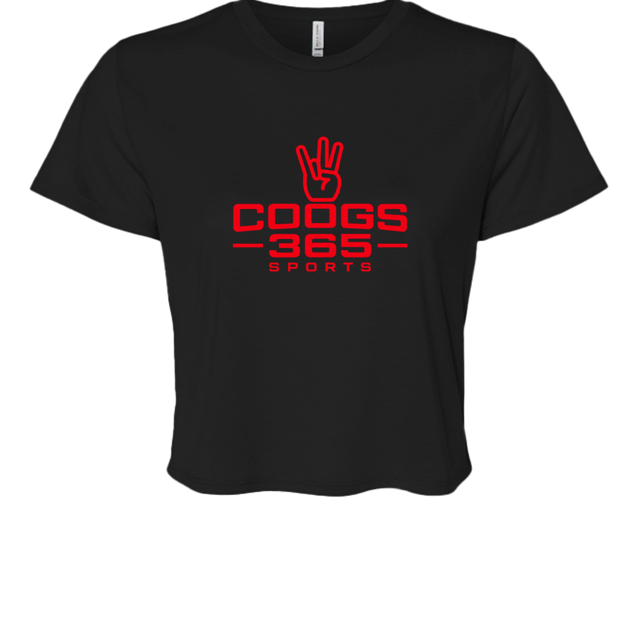 Coogs 365 Crop in Black, front view - Houston Cougars Coogs gear