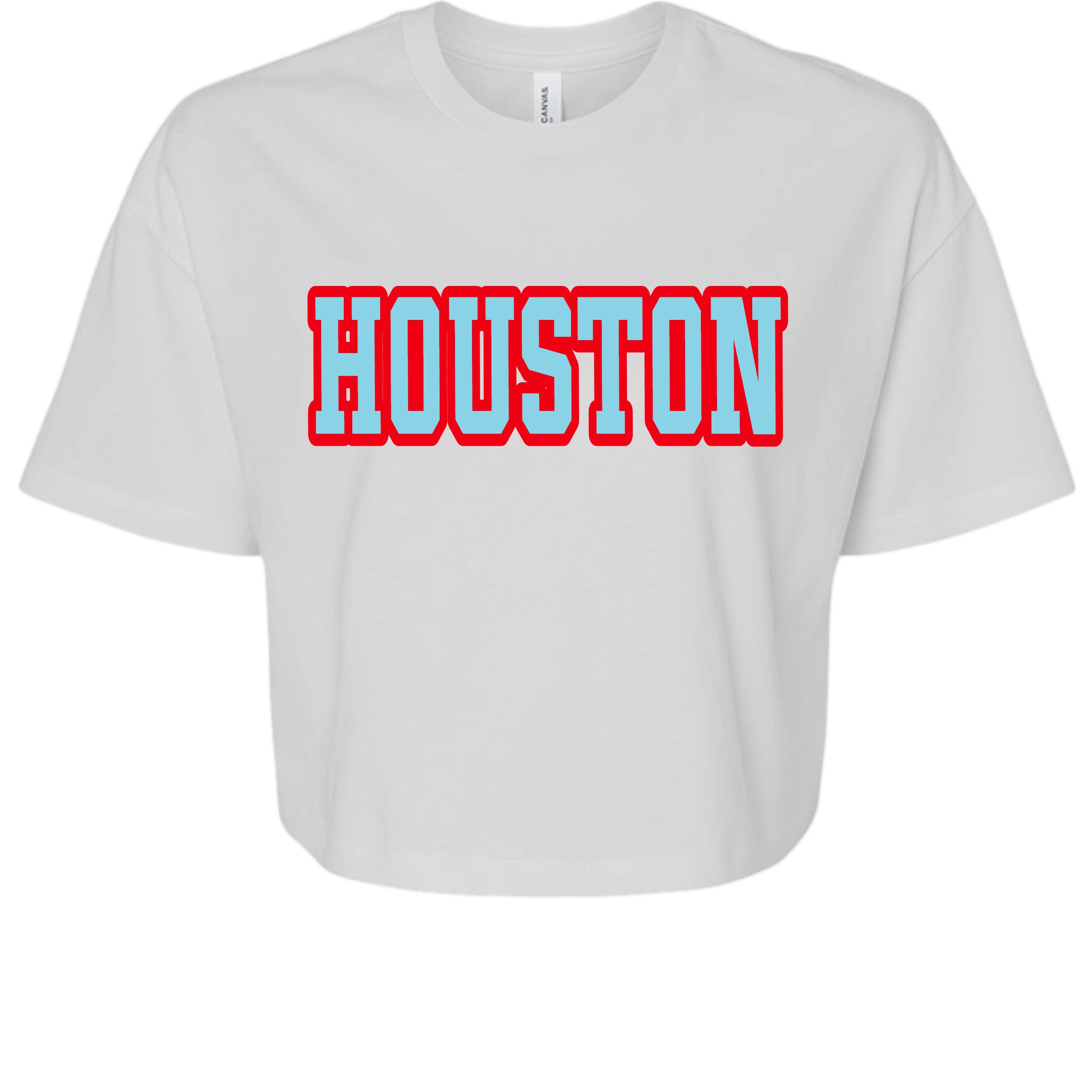Houston Classic Crop in Vintage White, front view - Houston Cougars Coogs gear