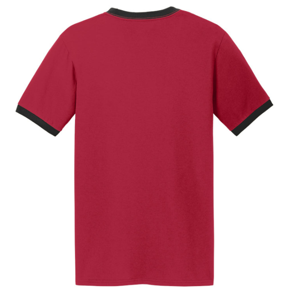 Houston Classic Ringer in Red/Jet Black, back view - Houston Cougars Coogs gear