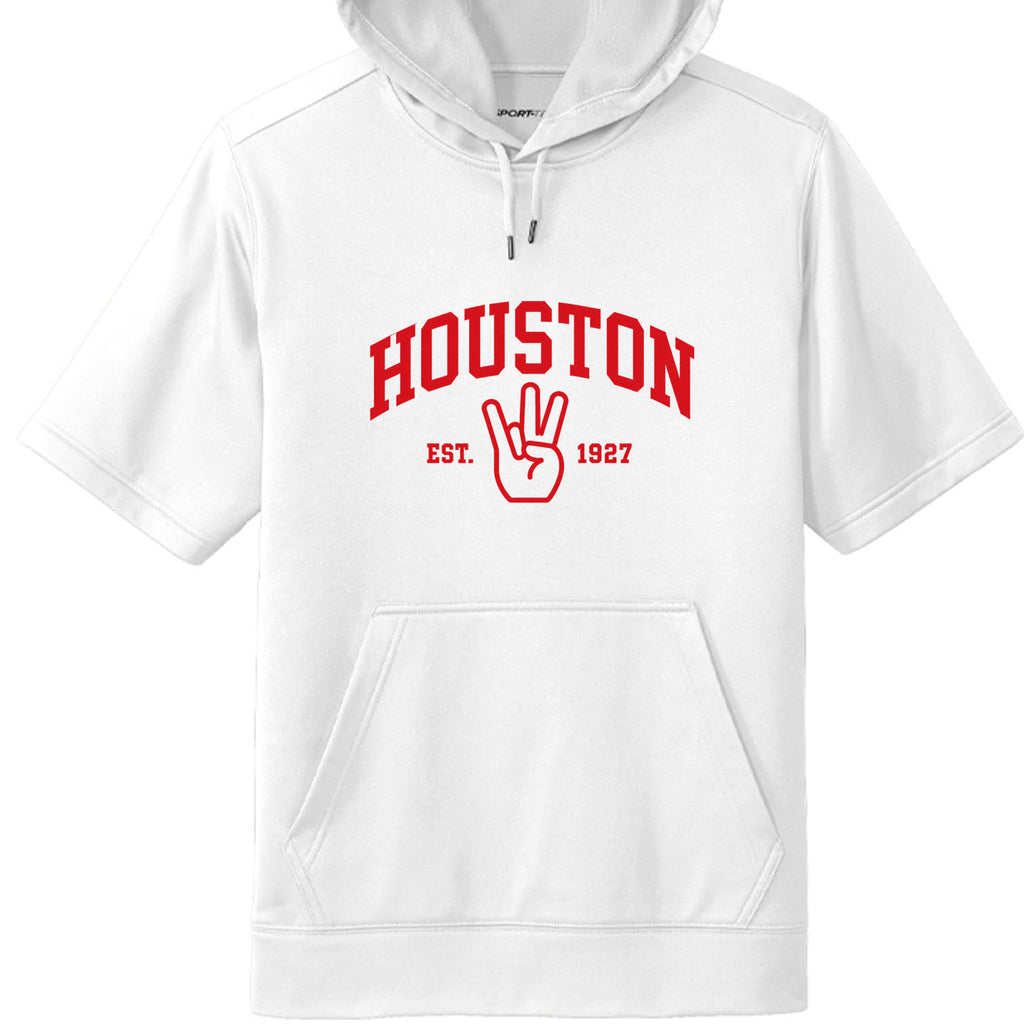 Classic H Pullover in White, front view - Houston Cougars Coogs gear