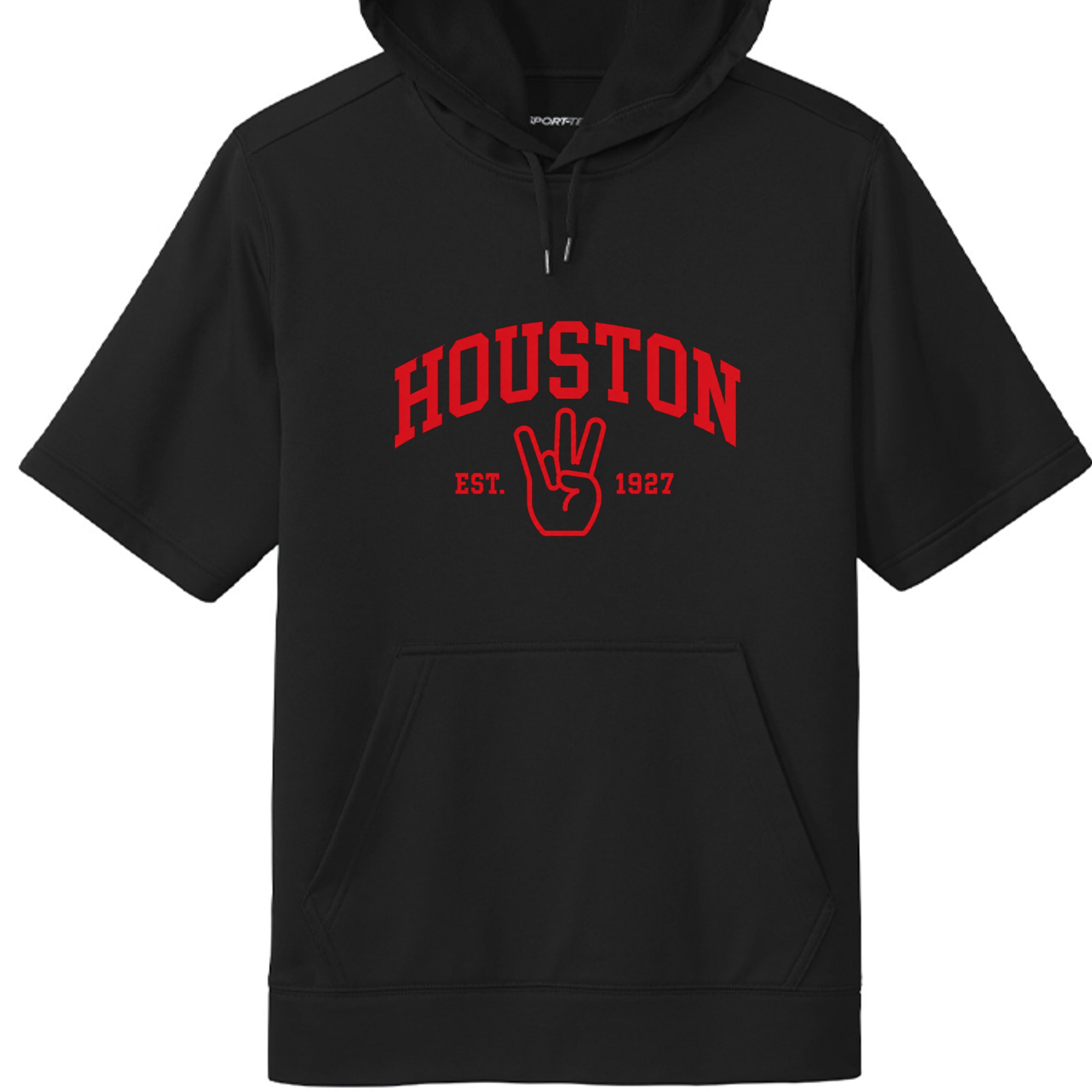 Classic H Pullover in Black, front view - Houston Cougars Coogs gear