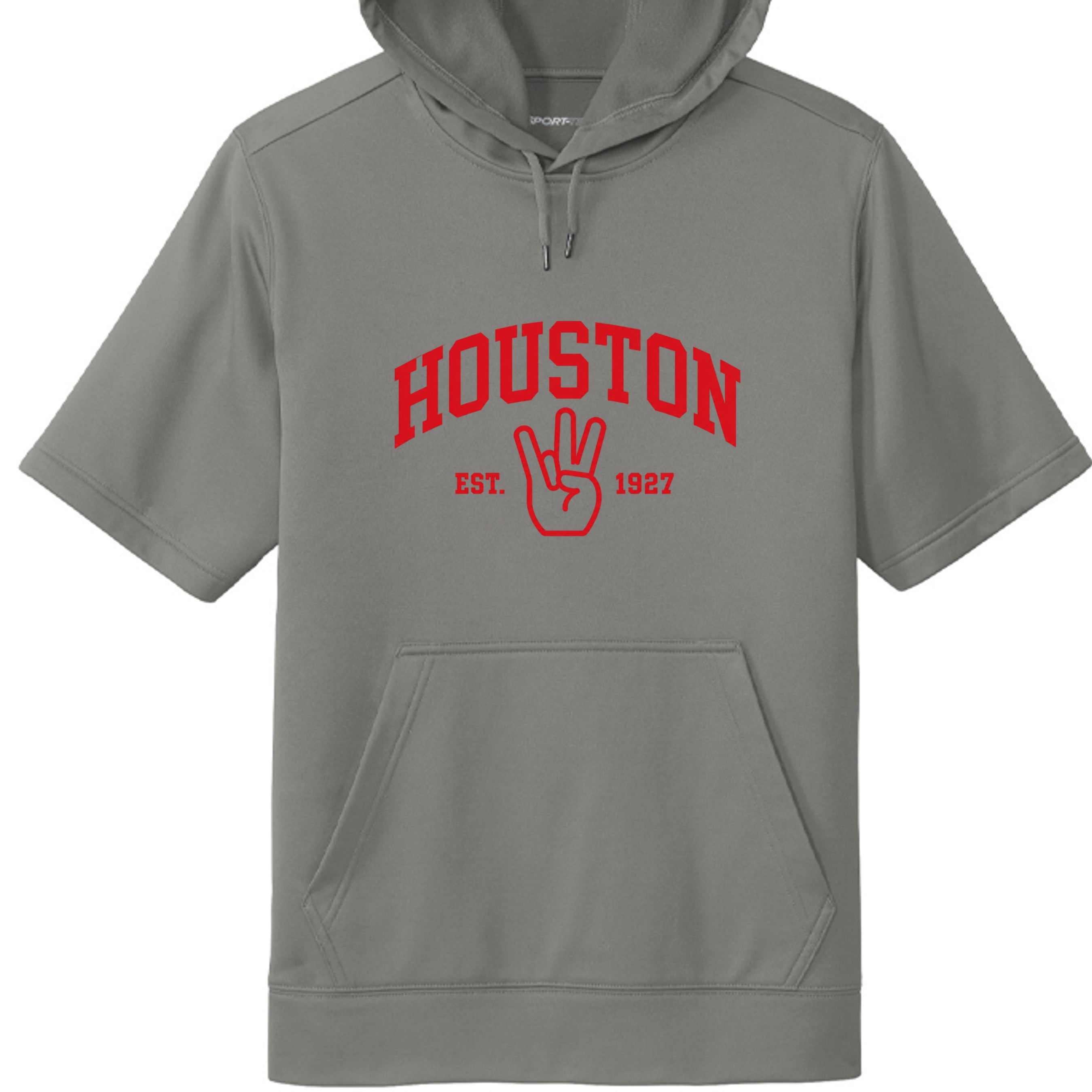 Classic H Pullover in Dark Smoke Gray, front view - Houston Cougars Coogs gear