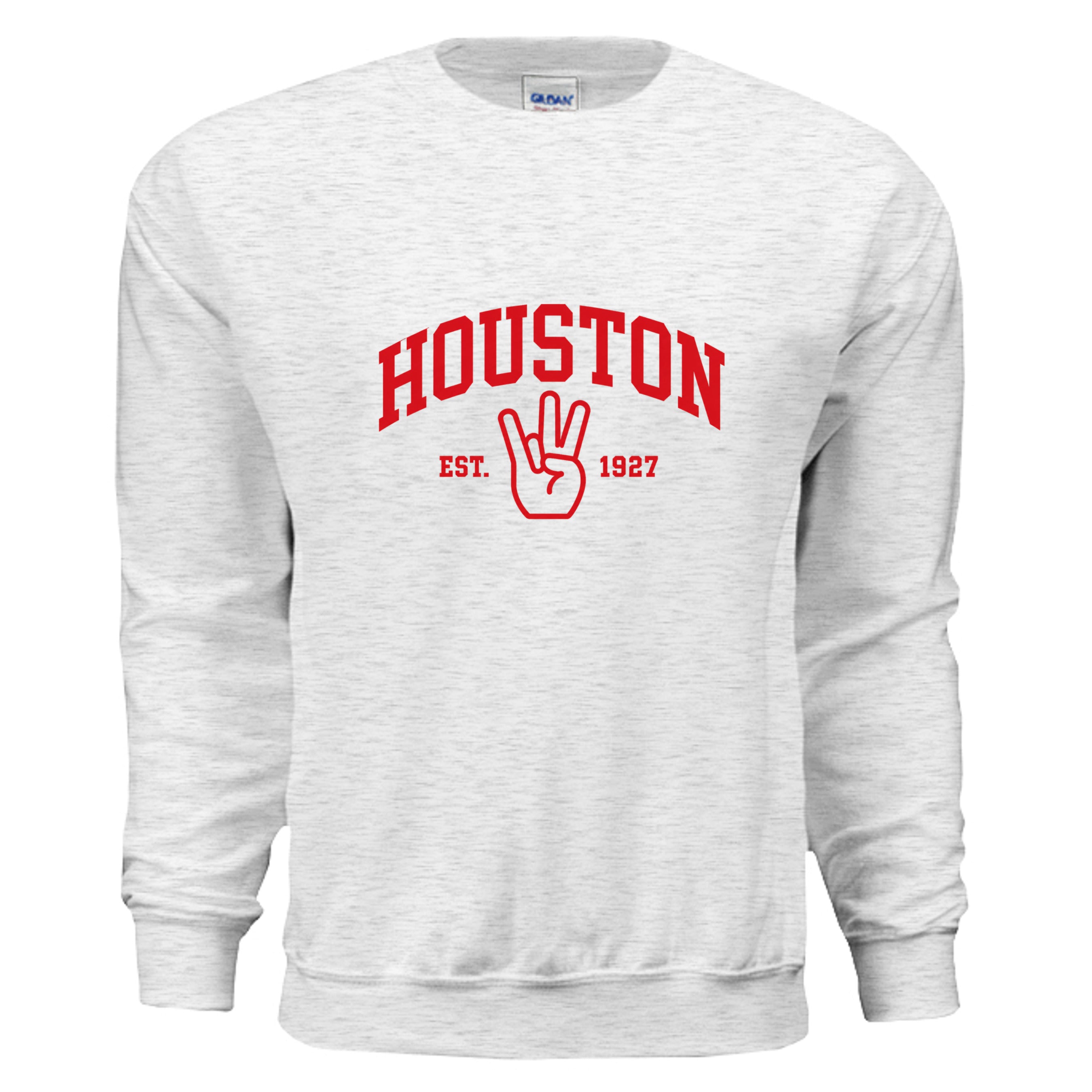 Classic H Sweatshirt in Ash, front view - Houston Cougars Coogs gear