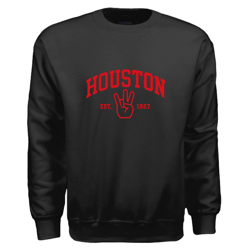 Classic H Sweatshirt in Black, front view - Houston Cougars Coogs gear